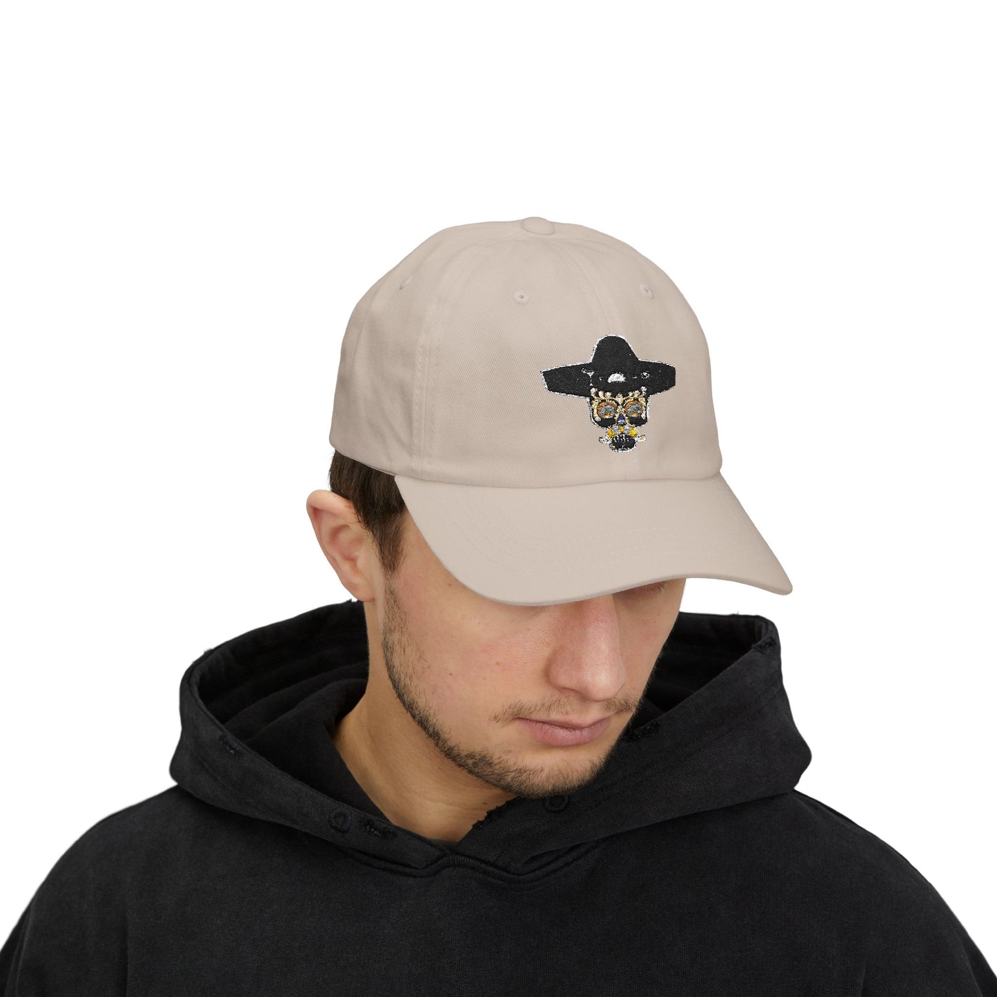 Stylish Classic Dad Cap with Unique Skull Design, Adjustable Hat for Everyday Wear, Gift for Father's Day, Casual Accessory