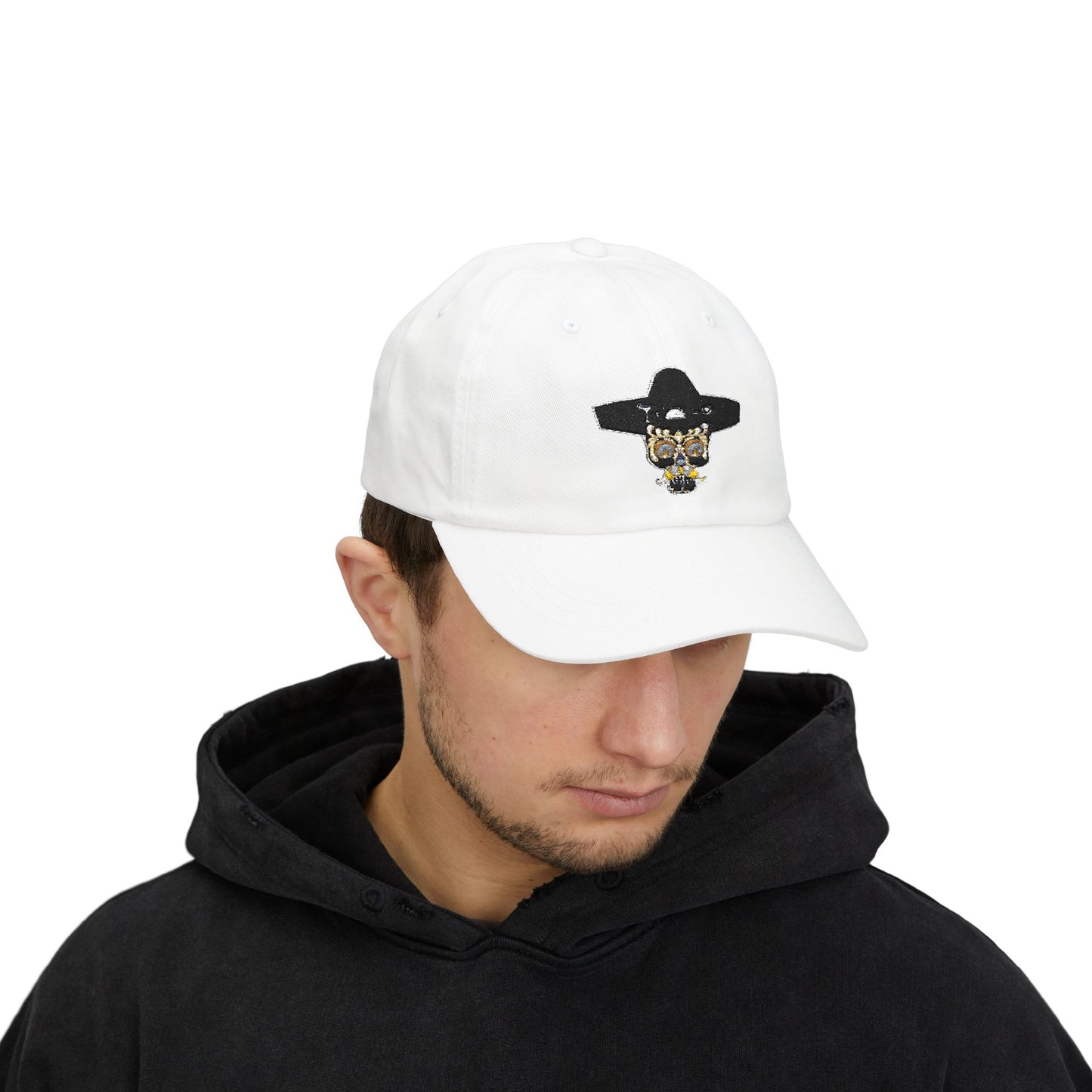 Stylish Classic Dad Cap with Unique Skull Design, Adjustable Hat for Everyday Wear, Gift for Father's Day, Casual Accessory